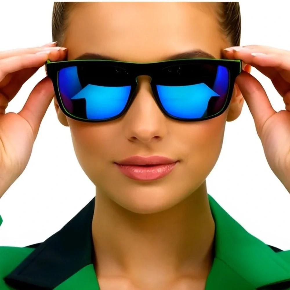 Women Polarized Black Neon Green Wayfarer Sunglasses Mirrored Lenses Sports 2026